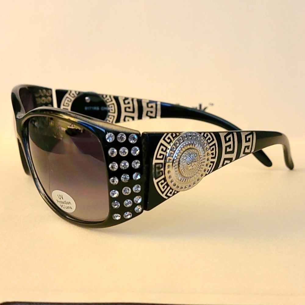 Womens Rhinestone Wrap Sunglasses